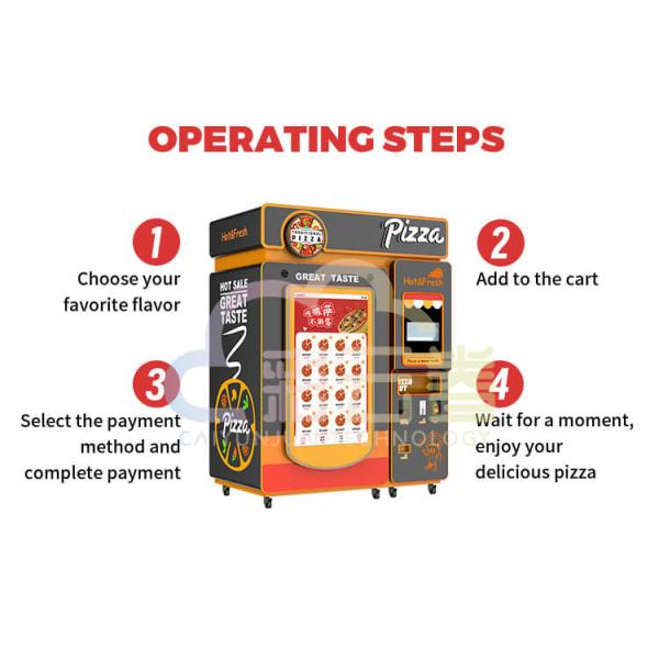 Caiyunjuan Pizza Vending Machine High Capacity Up To 500°F Temperature Range 3-5 Minutes Cooking Time