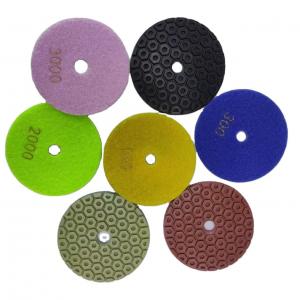 Quality 100mm Resin and Diamond Granite Marble Stone Floor Polishing Pad for Wet Dry Polisher for sale