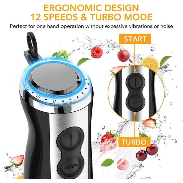 800W Pure Copper Motor Immersion Stick Blender Anti Splash Low Noise