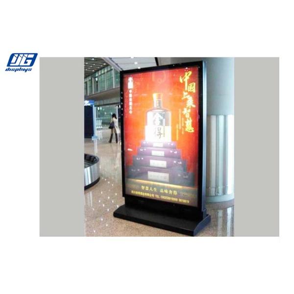 LED Illumination Floor Standing Sign Holders Rectangle Shape High Lighting Outdoor