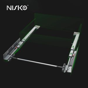Telescopic Concealed Drawer Runner Slide Push Open Zinc Plating
