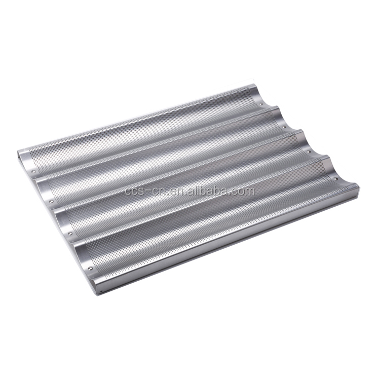 6 slotted aluminum french bread baking pan baguette baking tray