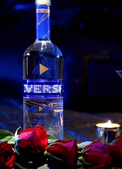 Bottle with LED screen message across display- Project