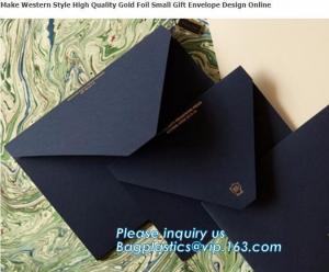 China MAKE western style high quality gold foil gift envelope Matt black card paper envelope in A4 A5 B5 C5 C6 A3 size with cu on sale