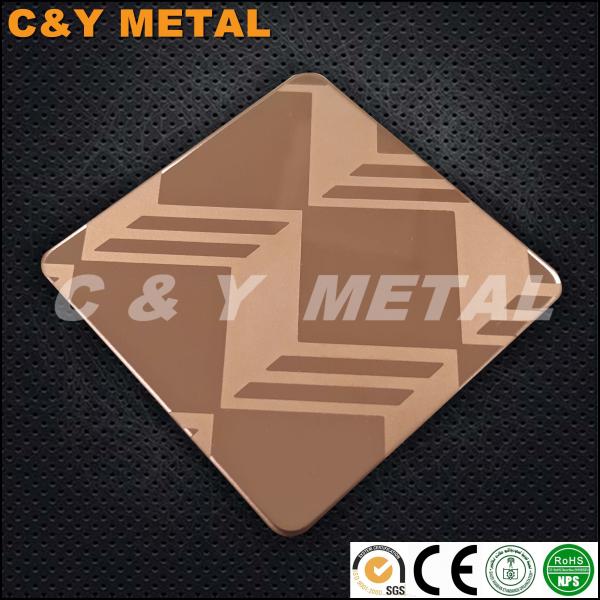 Buy 201 304 316 Etching Stainless Steel Sheets with Rose-gold colors-CY-303 at wholesale prices