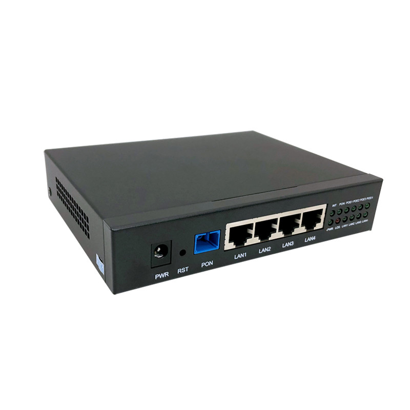 GPON 4 Port ONU Full Gigabit IEEE802.3af PoE ONU For CCTV Camera