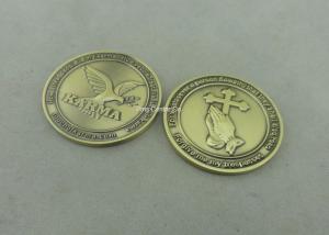 China Die Stamped Religion Personalized Coins , Customized Brass Charity Souvenir Coin on sale