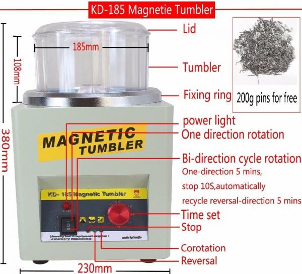 KT-185 600g Gold Jewelry Magnetic Polishing Machine Magnetic Tumbler Polisher with 600g Plishing capacity ,