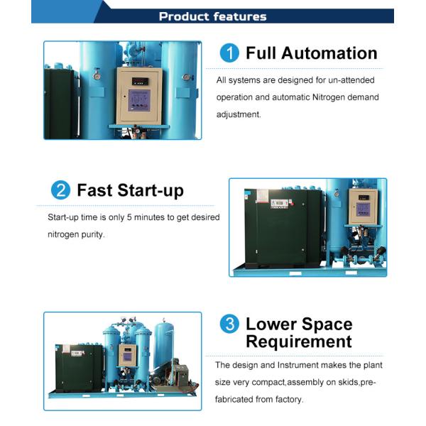 3-3000nm3 / H Capacity Psa Nitrogen Gas Generator Automatic Air Separation Equipment