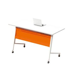 Quality Orange Folding Training Table Office Multi Person Metal Leg for sale
