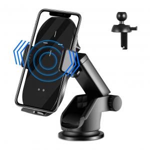China 15w Qi Wireless Charging Phone Mount DC5V 0.1S Automatic Clamp on sale