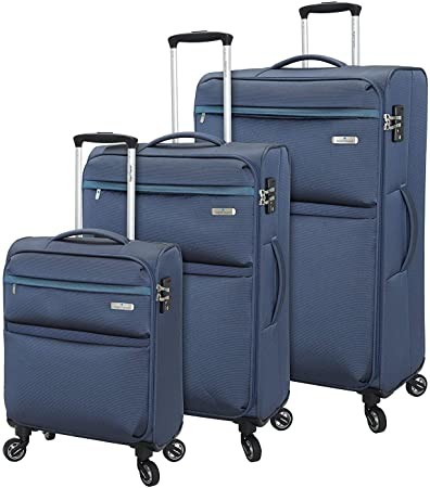 Spinner Goodyear Wheels Soft Travel Luggage Set Built In TSA Lock