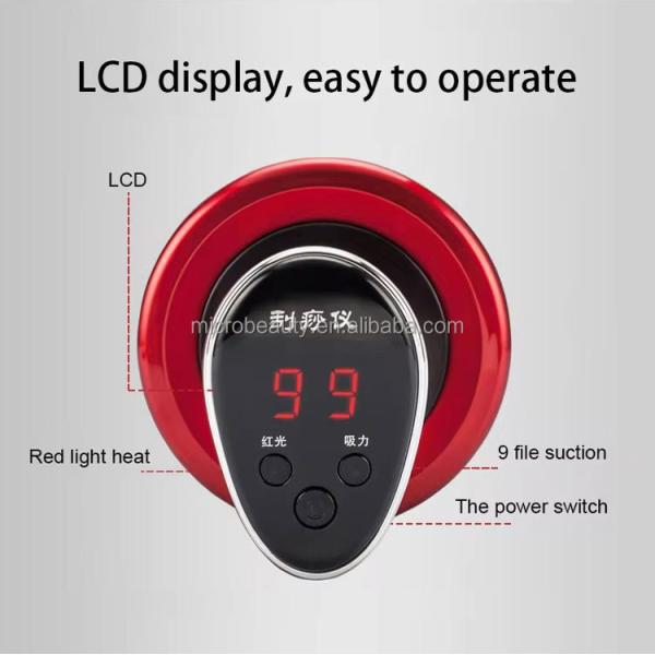 Vacuum Cellulite Cupping Machine Electric Guasha Scraping Tool With Red Light Therapy