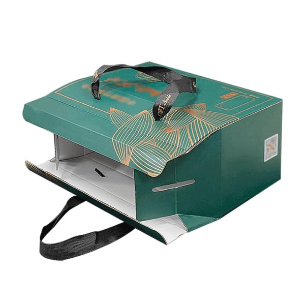 Reusable Cardboard Food Packaging Box Takeaway Kraft Gable Boxes With Handle