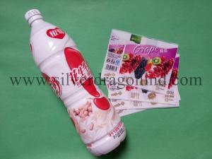 China Heat shrink label sleeves or bands for bottled beverage, drinks,juice and milk packing on sale