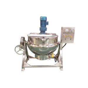 Quality Stainless steel steam gas electric oil heat industry mixer cook 100l 200l 300l double jacket kettle with agitator for sale
