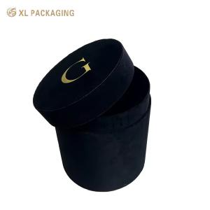 Quality Custom Velvet Round Tube Wedding Flower Box Cylinder Luxury Rose Flower Gift Box for sale