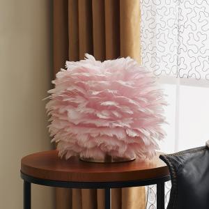 China Pink Feather Table Lamp Warm and Romantic Girl Children's Room Table light(WH-MTB-66) on sale