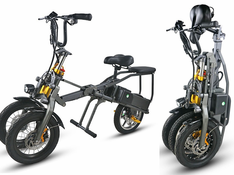 3 Wheel Folding Long Range Electric Trike CE Certificate DC Brushless Controller
