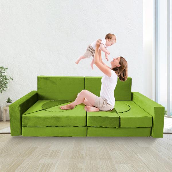 Colorful 14 Pieces Modular Foam Kids Play Sofa With Inner Liner