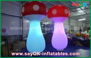 2.5mh white 190T Nylon cloth Inflatable LED light Mushroom for Decoration