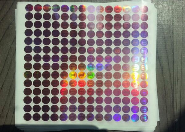 Buy Gold Security Silvery Anti Counterfeit Label , 3D Hologram Stickers PET Film Material at wholesale prices