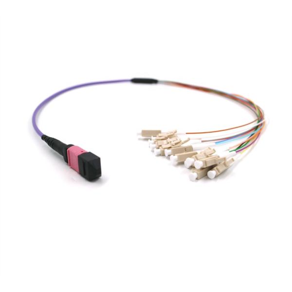 OM4 12F MPO/Male To LC Multimode Patch Cord 0.9mm Breakout Cable