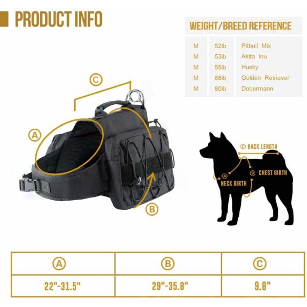 Hiking Gear 2 in 1 Detachable Saddle Bag Dog Backpack