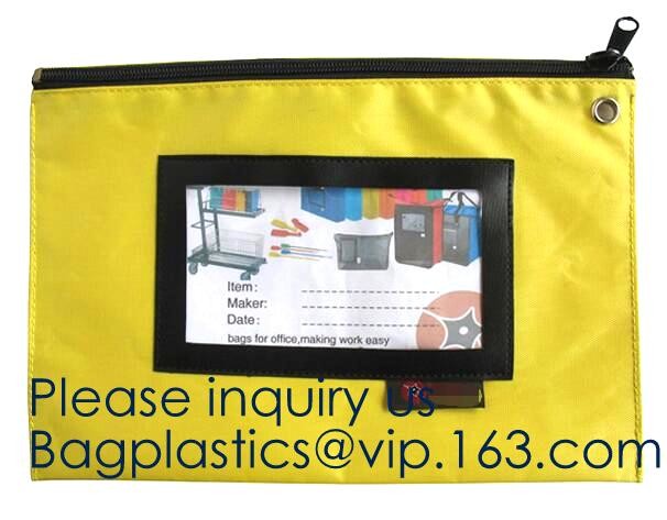 Waterproof Oxford Medicine Safety Bag with Lock and Keys Locking Bank Deposit Bag,Money Bank Bag Zipper Leather Cash Dep