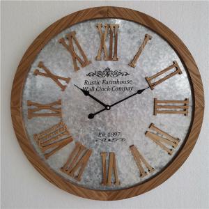 Quality Circular Clock Antique Big Wood Digital Analog Metal Wall Art Clock for sale