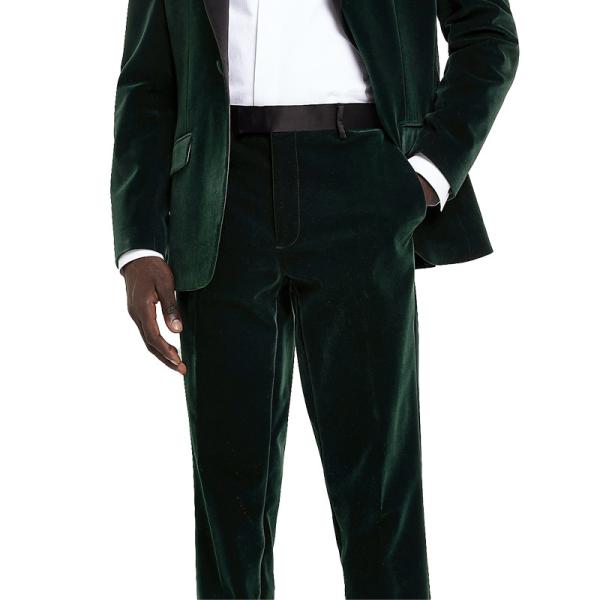 2PCS Dark Red Tuxedo Custom Men'S Stylish Slim Fit Velvet Fabric Tuxedo Suit For Special Occasion Party Wear