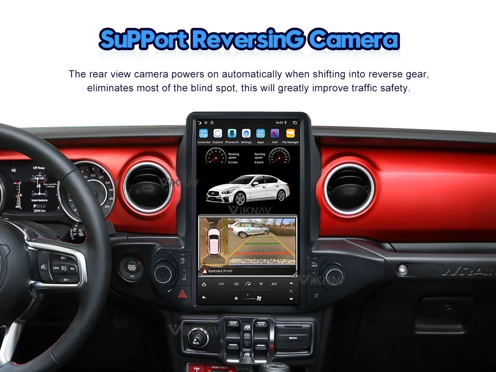 Tesla Style Wrangler Jeep Radio Upgrade 2018-2021 Carplay Head Unit Stereo Replacement