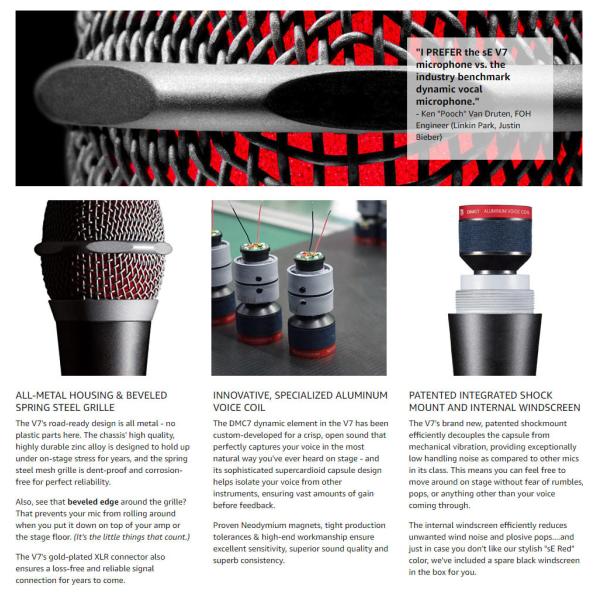 40HZ XLR Compatible Dynamic V7 6.35m Condenser Mics