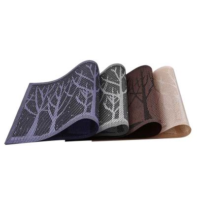 Rectangle Purple Custom Logo Pvc Placemat Table Mats Washable Waterproof Placemats
