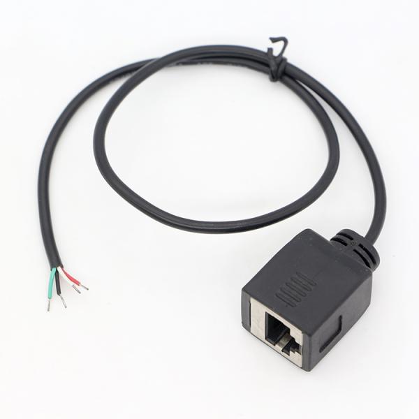 Custom Assembly Female RJ45 Socket To Open Tinned Soldering 4 Wires Bare End Pigtail Cable