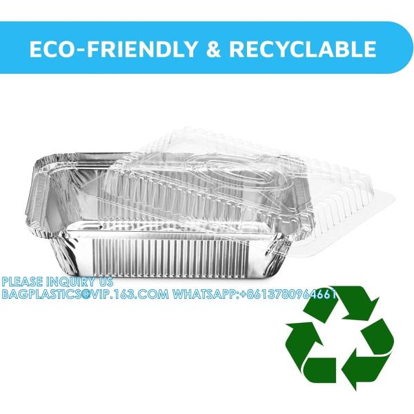 5x4”8x5.5” Drip Pans Aluminum Foil Food Containers Disposable Takeout Pans With Clear Lids Eco-Friendly & Recyclable
