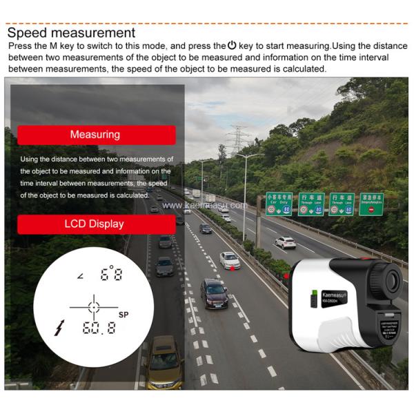 kaemeasu Laser Rangefinder Golfing Hunting Shooting Handheld Range Finder USB Charge Distance Meter D450