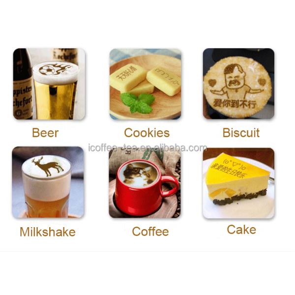 5-15s Printing 600dpi Coffee Latte Art Printer Wifi Connected 1000 Cups