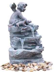 Quality Smarten Angel Copper Water Fountains , Indoor Floor Water Fountains For House for sale