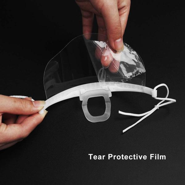 Hygiene Double Sided Fogging Prevention Transparent Plastic Face Mask