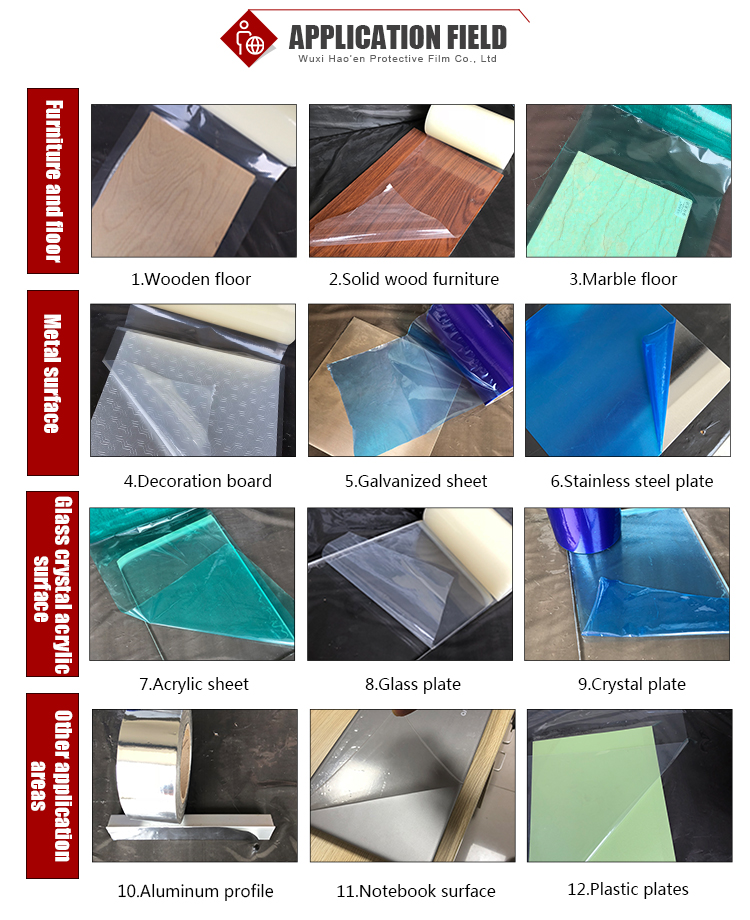 Transparent Mdf Board Protective Film PE Hard Floor Protection Roll With 150 - 220% Elongation At Break