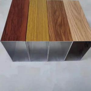 China anodized aluminum tubing，6063 T5 T6 Wood Grain Finish Aluminum Square Hollow Tube Pipe For Decoration on sale