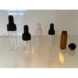 Quality Custom Round Shoulder Essential Oil Dropper Bottles 4ml Screen Printing for sale