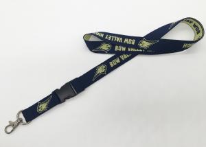 Quality 2x90CM Black Green Color Custom Woven Lanyards For Promotion Gifts for sale