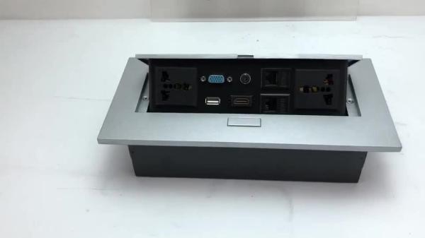 Multimedia conference desktop recessed mounted power socket with usb