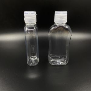 Quality Flat 75ml Disposable Screw Cap Portable Hand Sanitizer Bottle for sale