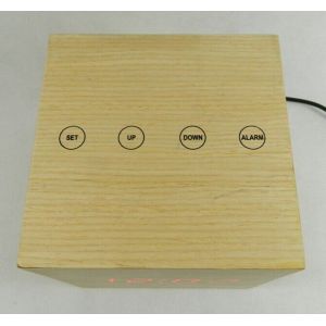 LED digital wooden touch control desk clock
