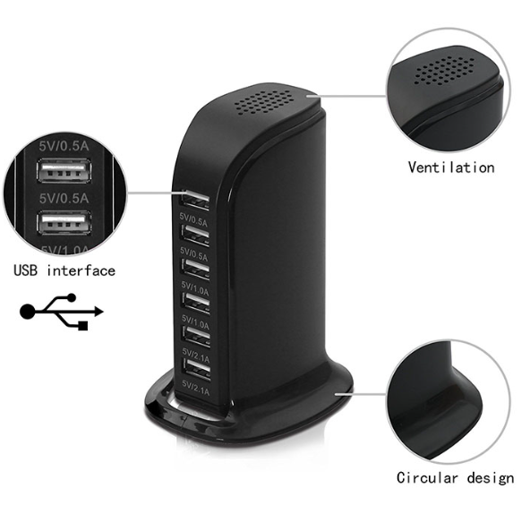 Tower Type Cell Phone Charging Station Smart IC Tech Portable Wireless Charger