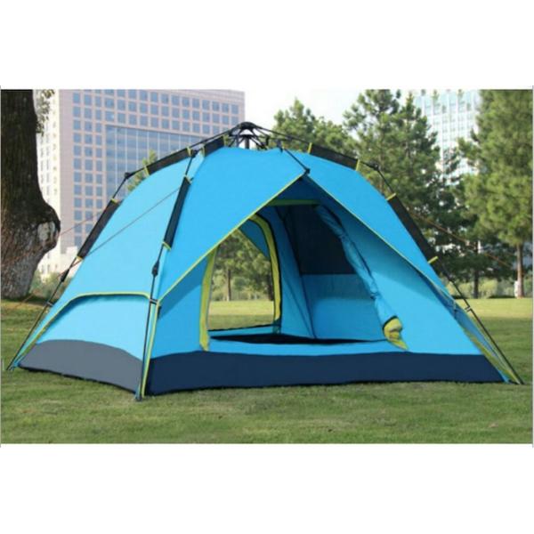 Fast Auto-Opening Fibreglass Frame Outdoor Camping Tents with Waterproof and Sunproof 190T Polyester Fabric for 3-4 Person