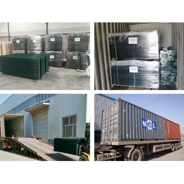 Residential Square Post 3D Triangle Fence Panel For 1.8*2.0m Green PVC Coated